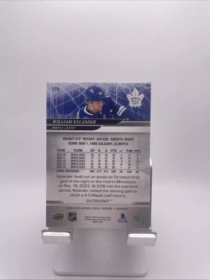 2024-25 UD Series 1 William Nylander Silver Outburst #170 Toronto Maple Leafs back